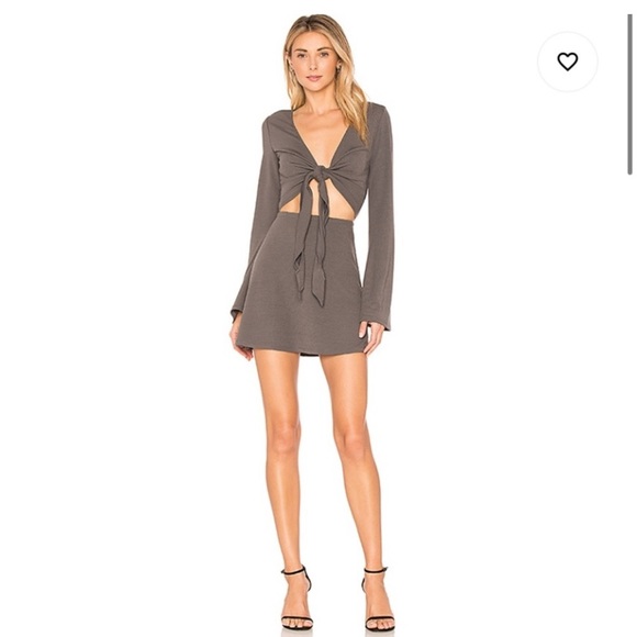 Privacy Please Dresses & Skirts - Revolve Privacy Please Dark Olive Green Front Tie Dress Small